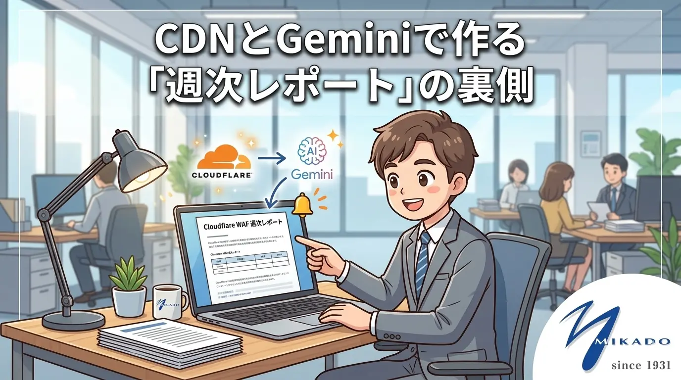 CDNのログをGeminiが分析レポート届けてくれるイメージ画像